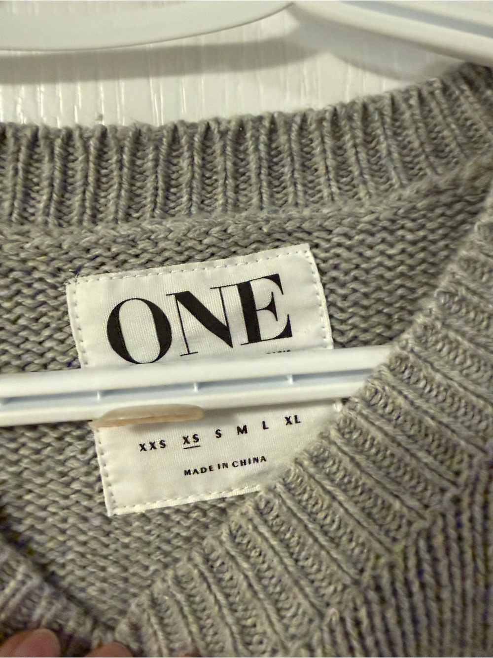 Free People OTS Chunky Knit Sweater Grey XS neutral minimalist cottage coastal - Picture 5 of 14
